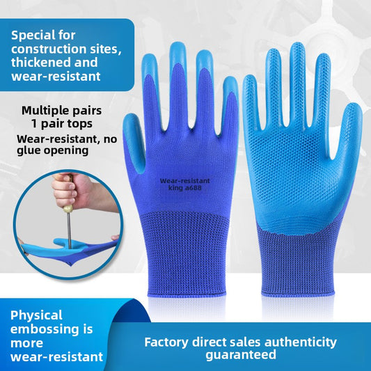 FOR WHOLE SALE ONLY PRICE ON REQUEST                   Abrasion-Resistant King Labor Protection Gloves Physical Embossed Anti-Slip Construction Steel Worker Logistics Moving Auto Repair Transport Latex Coated Gloves