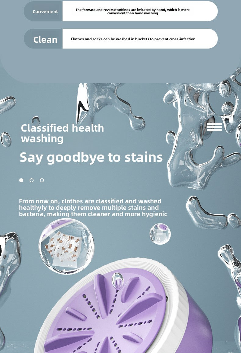 New Portable Turbo Underwear Washing Machine Fully Automatic Mini Sock Washing Artifact Dormitory Special Underwear Washing Machine