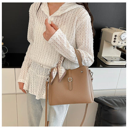 Magnetic Buckle Shoulder Bag Women's Bag 2025 Spring Tote Bag PU One Size
