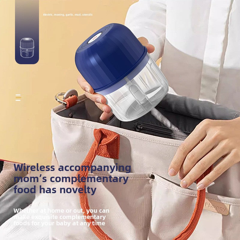 Mini Electric Garlic Herb Fruit Veg Masher Household Wireless Portable Baby Food Processor Kitchen Multifunctional Meat Grinder Garlic Chopper