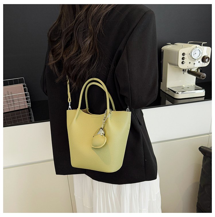 Single Shoulder Handbag Zipper One Size Women's Bag Vegetable Basket Bag PU