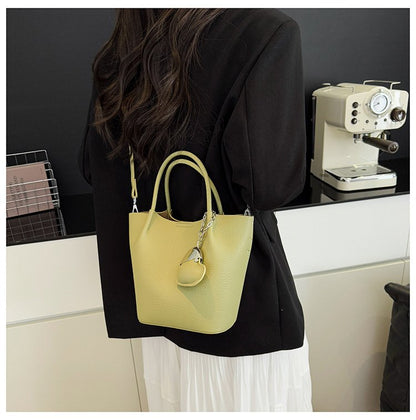 Single Shoulder Handbag Zipper One Size Women's Bag Vegetable Basket Bag PU