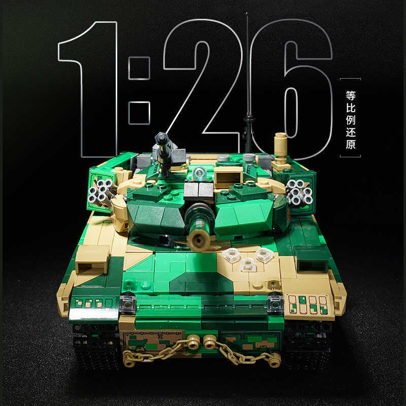 Wonderful Enlightenment Military Building Blocks22021Great Power Heavy Equipment96B Main battle tank small particle assembly big toy for boys
