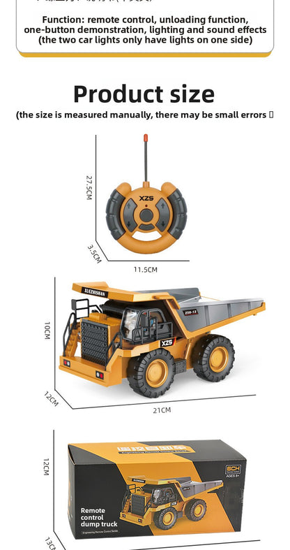 Children's Electric Toy Light and Sound Engineering Vehicle1:20Track Alloy Remote Control Excavator Model