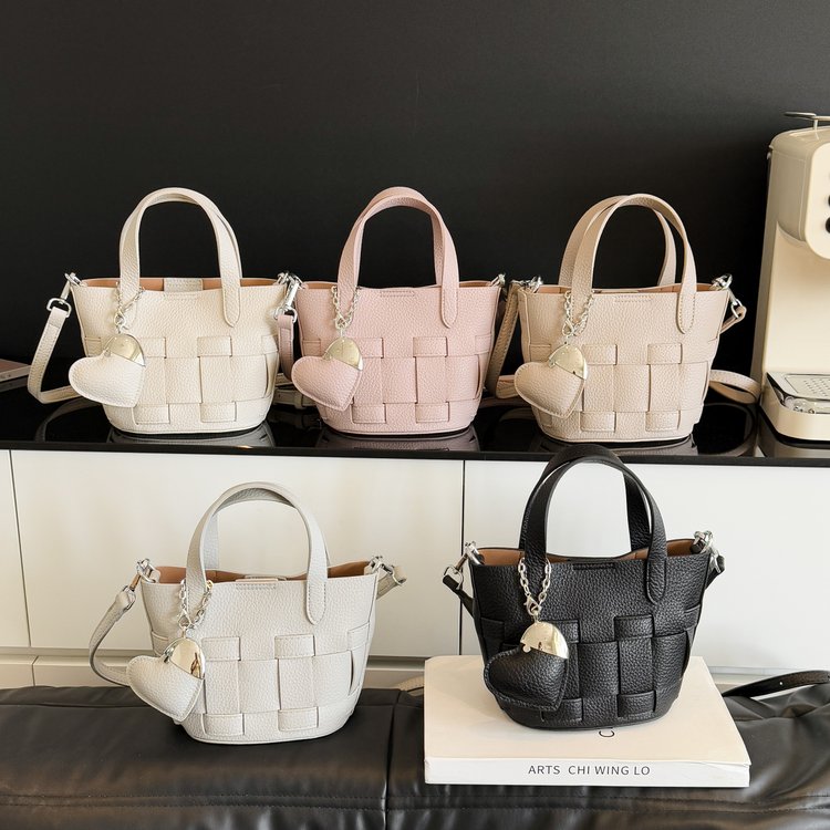 Women's Bag One Size PU Bucket Bag Zipper Shoulder Bag