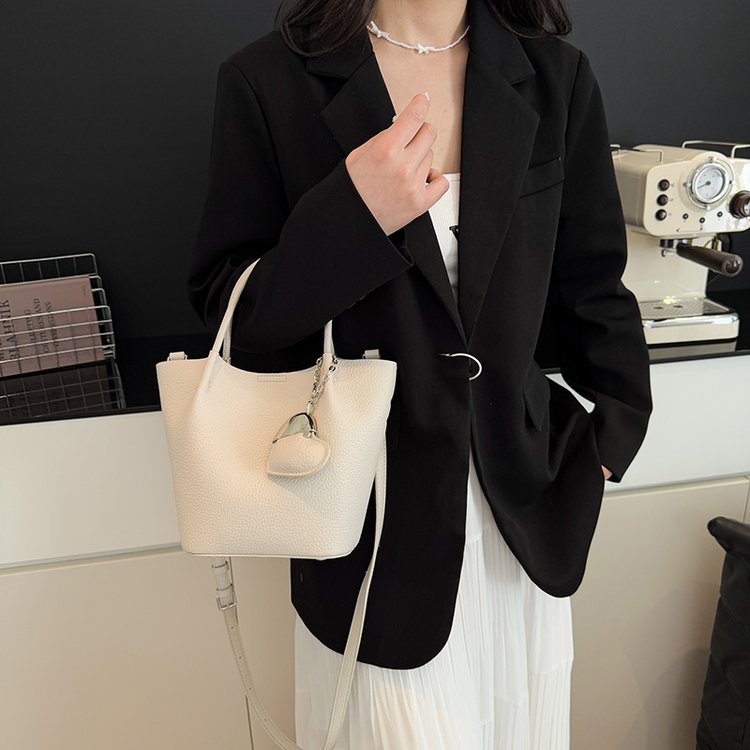 Single Shoulder Handbag Zipper One Size Women's Bag Vegetable Basket Bag PU