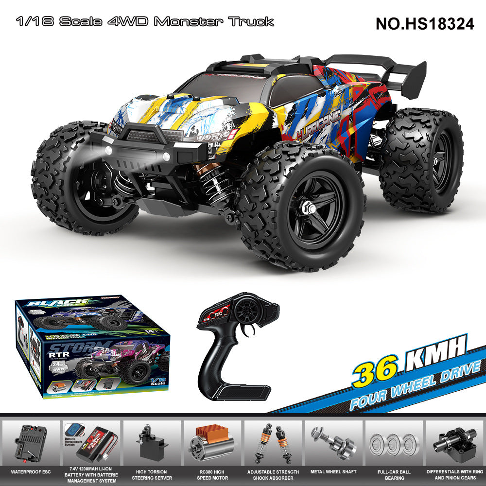 Cross-Border1/18Brushed High-Speed Four-Wheel Drive2.4G Full Scale Professional RC Remote Control Competitive Climbing Off-Road Big Wheel