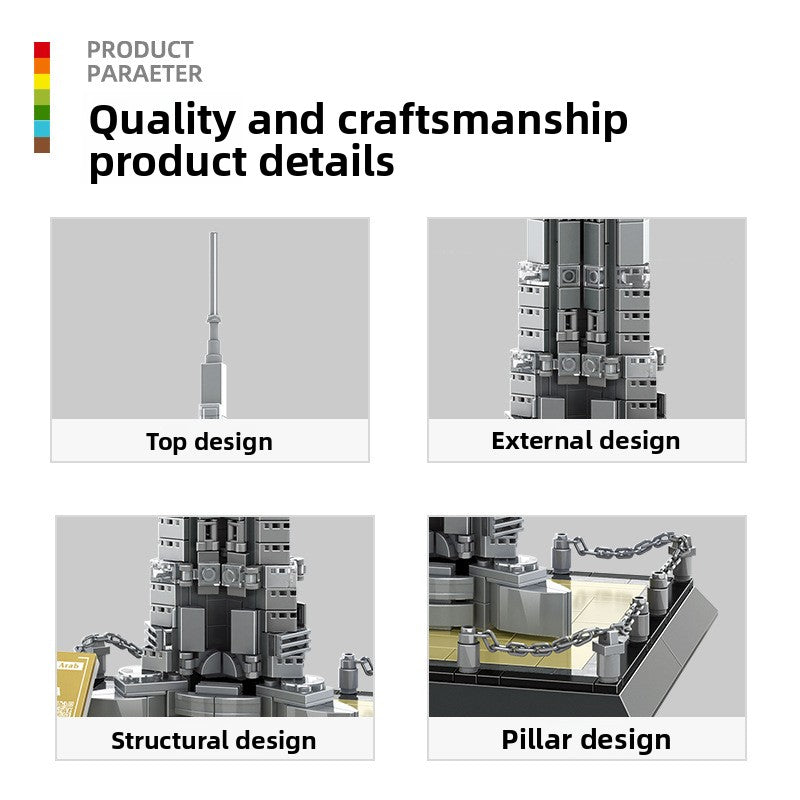 Burj Khalifa, Dubai, United Arab Emirates, Small Particle Building Blocks, Educational Toys