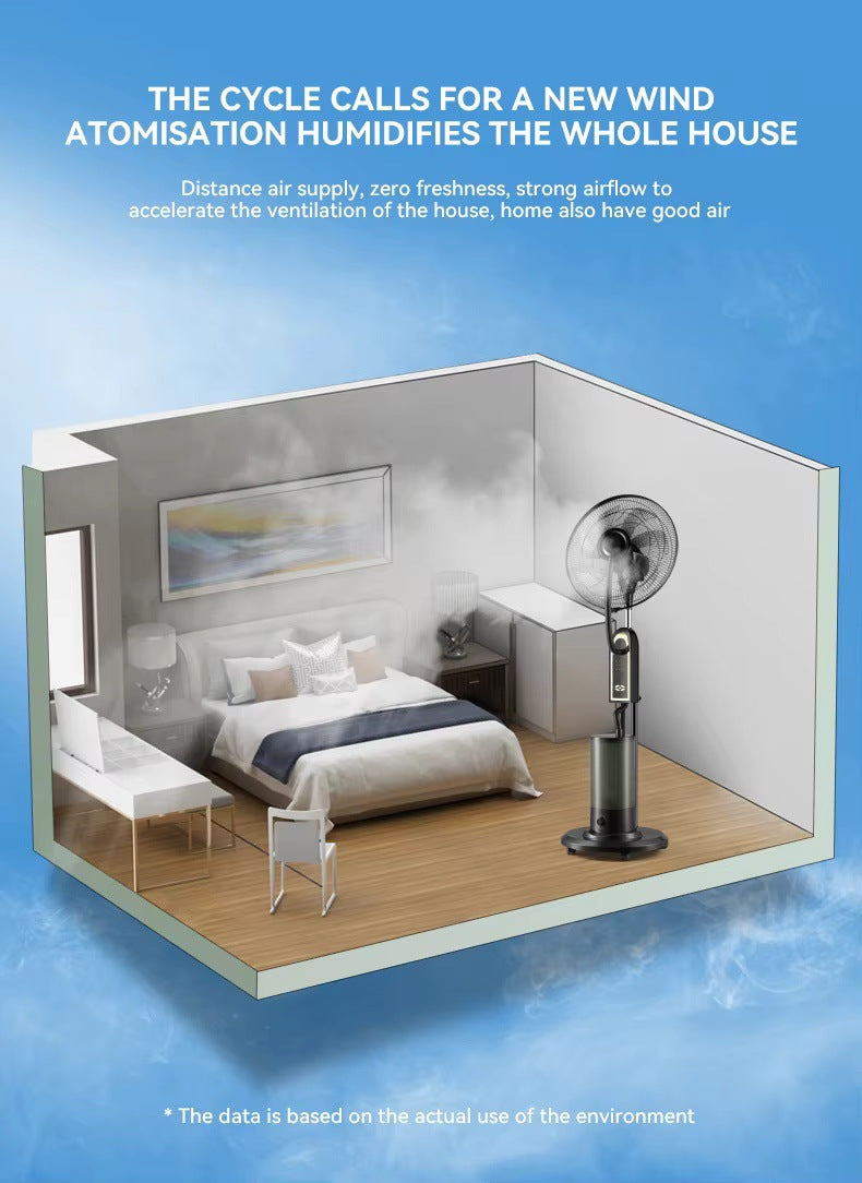 iSolfan Mist Emitting Fan Factory Direct Sale Black Mist Fan Floor Fan