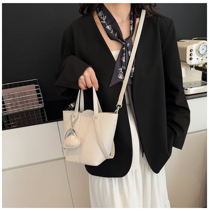 Single Shoulder Bucket Bag PU Zipper 2025 Spring Women's Bag One Size
