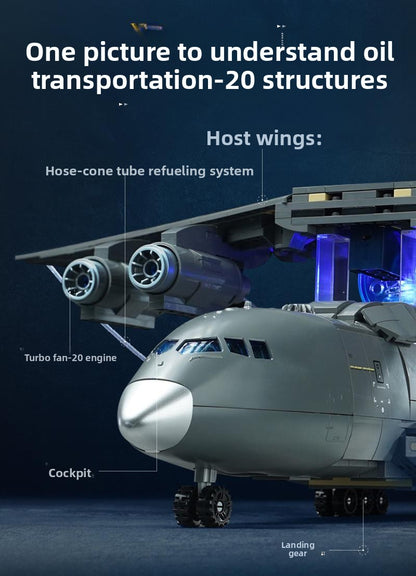 Wonderful Building Blocks Great Power Heavy Equipment Series Y-20 Large Transport Aircraft Model Assembly Toy 23034