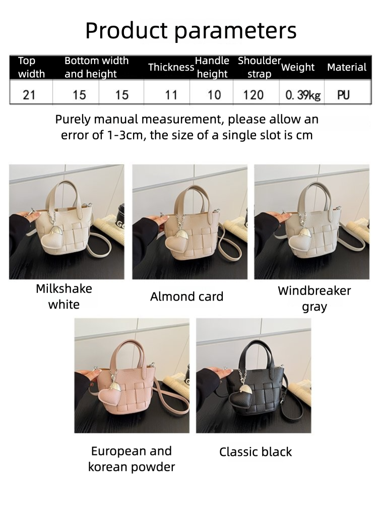 Women's Bag One Size PU Bucket Bag Zipper Shoulder Bag