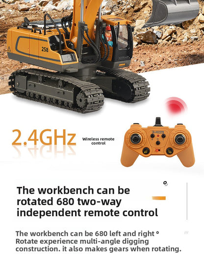 Children's Electric Toy Light and Sound Engineering Vehicle1:20Track Alloy Remote Control Excavator Model