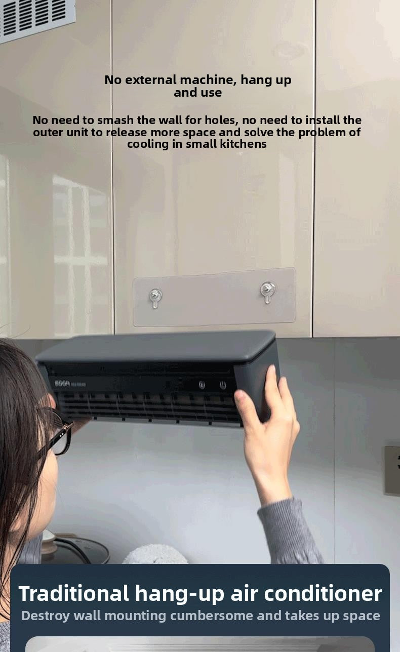 Aiden Kitchen Air Conditioner2025New Model Cooling Wall-Mounted Fan High Wind Power Rechargeable Fan for Home Use with Remote Control