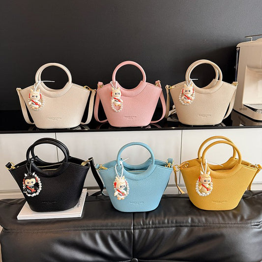 Bucket Bag One Size 2025 Spring Shoulder Bag Zipper PU Women's Bag