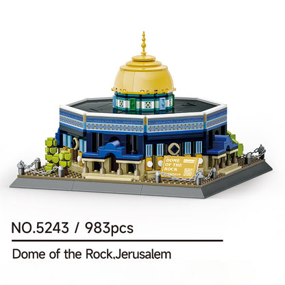 Jerusalem Dome of the Rocks Mosque, small grain educational toys, assembled building blocks, holiday gifts