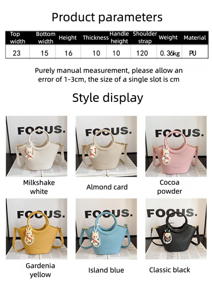 Bucket Bag One Size 2025 Spring Shoulder Bag Zipper PU Women's Bag