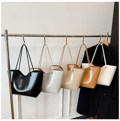 Shoulder Bag One Size Women's Bag Zipper PU 2025 Autumn Tote Bag