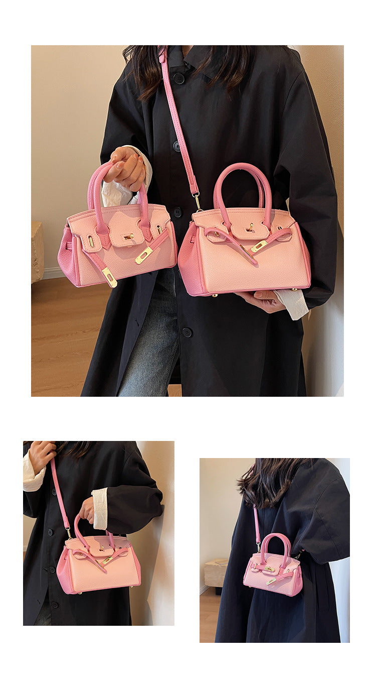 Block Platinum Small Square Handbag for Women