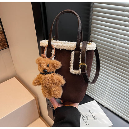 Autumn and Winter Super Hot Style Furry Handbag for Women Simple Fashion Versatile Stylish Single Shoulder Crossbody Bag