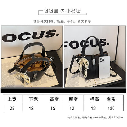 Bucket Bag Women's Bag PU Shoulder Bag Lock Buckle