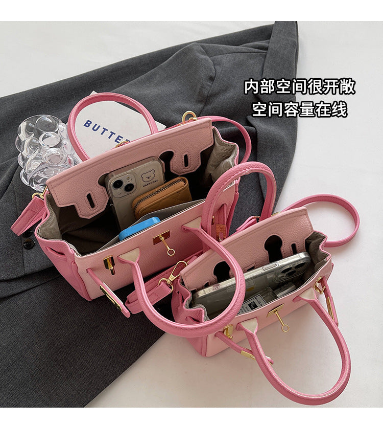 Block Platinum Small Square Handbag for Women