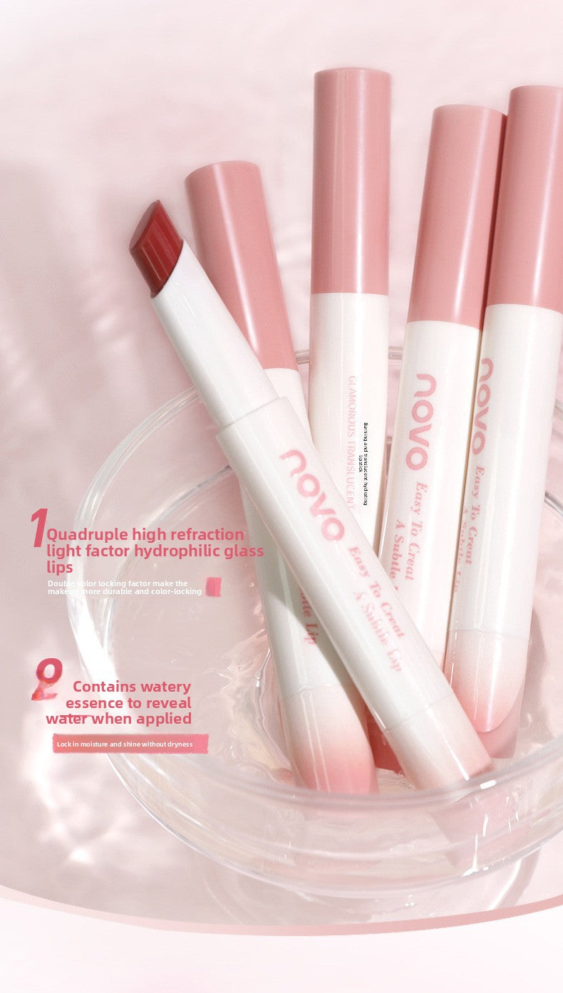 NOVO Charming Translucent Moisturizing Lipstick, Waterproof, Long-lasting, Non-fading, Brightening, Natural Look,