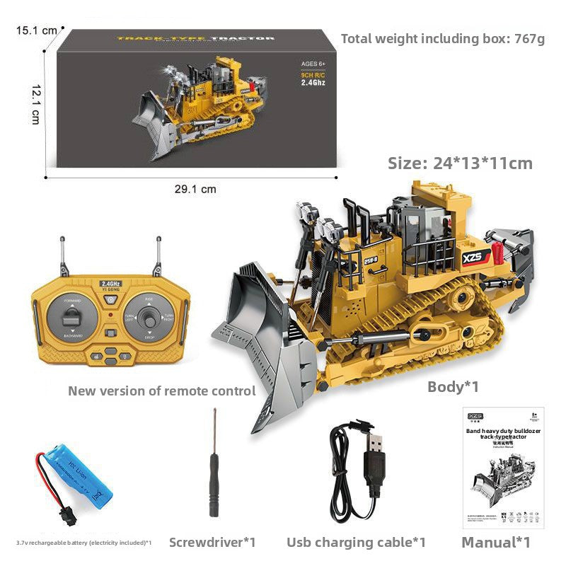 Children's Electric Toy Light and Sound Engineering Vehicle1:20Track Alloy Remote Control Excavator Model