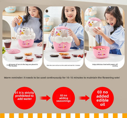 Toys Children's Mini Popcorn Machine Electric Fully Automatic Multi-Functional Small Home Appliance Pretend Play Popcorn Maker for Home Use