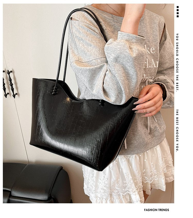Shoulder Bag One Size Women's Bag Zipper PU 2025 Autumn Tote Bag