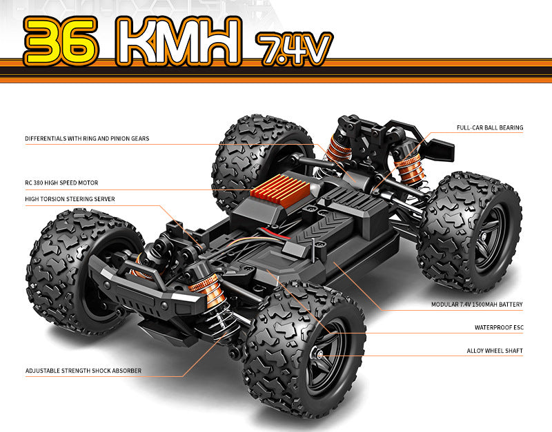 Cross-Border1/18Brushed High-Speed Four-Wheel Drive2.4G Full Scale Professional RC Remote Control Competitive Climbing Off-Road Big Wheel