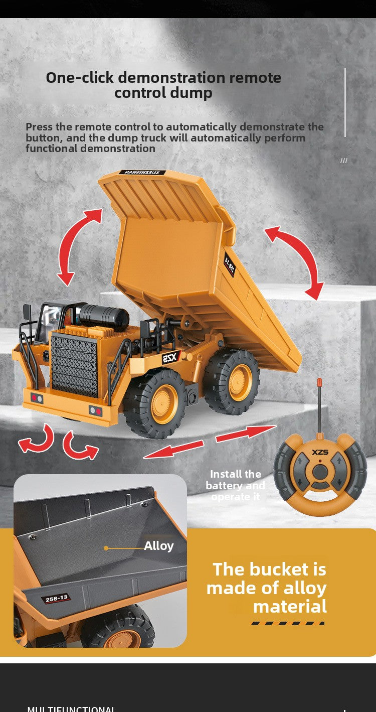 Children's Electric Toy Light and Sound Engineering Vehicle1:20Track Alloy Remote Control Excavator Model