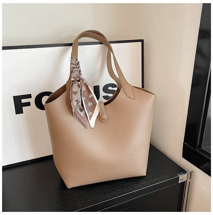 Magnetic Buckle Women's Bag PU Shoulder Bag 2025 Autumn Tote Bag One Size