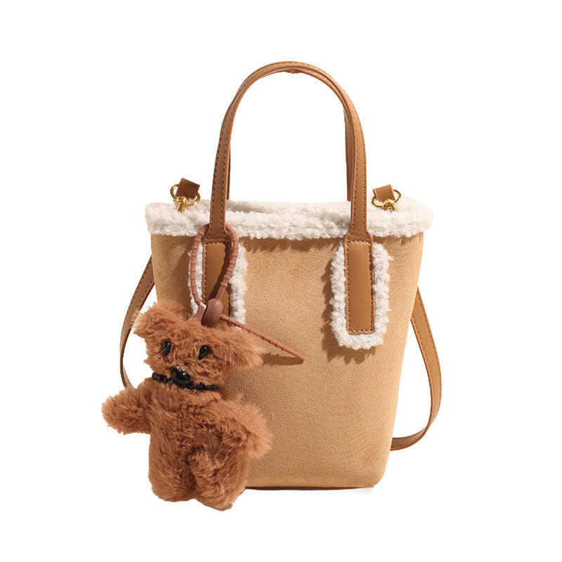 Autumn and Winter Super Hot Style Furry Handbag for Women Simple Fashion Versatile Stylish Single Shoulder Crossbody Bag