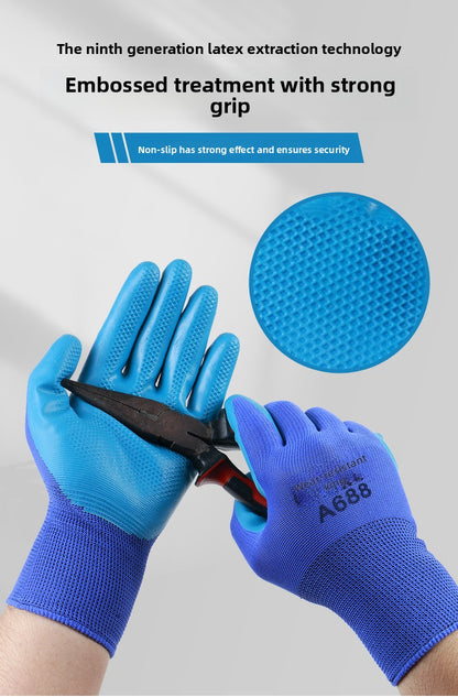 FOR WHOLE SALE ONLY PRICE ON REQUEST                   Abrasion-Resistant King Labor Protection Gloves Physical Embossed Anti-Slip Construction Steel Worker Logistics Moving Auto Repair Transport Latex Coated Gloves