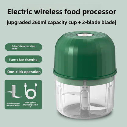 Mini Electric Garlic Herb Fruit Veg Masher Household Wireless Portable Baby Food Processor Kitchen Multifunctional Meat Grinder Garlic Chopper