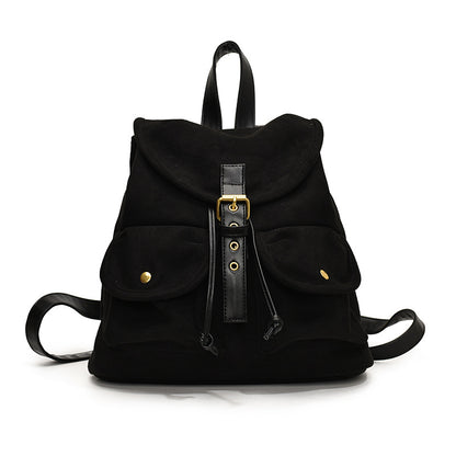 Suede Backpack Women's Large Capacity Retro Backpack