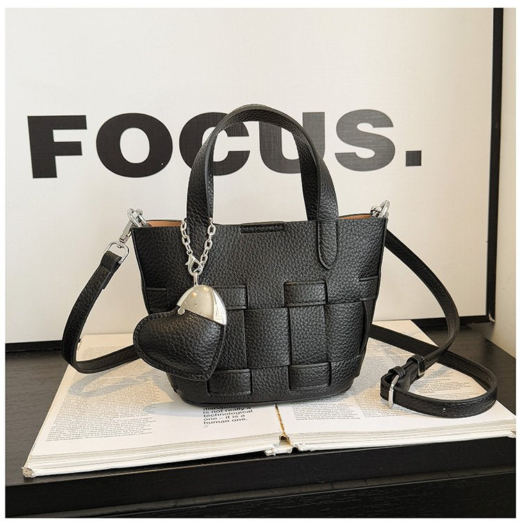 Women's Bag One Size PU Bucket Bag Zipper Shoulder Bag