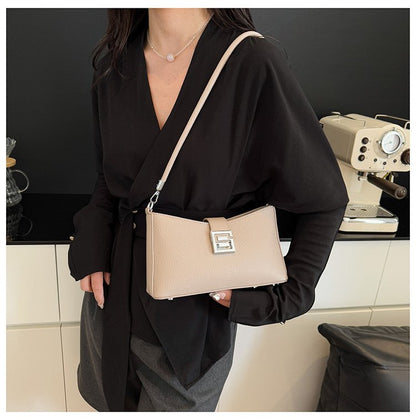 Small Square Bag with Stitching PU Zipper Women's Shoulder Bag One Size
