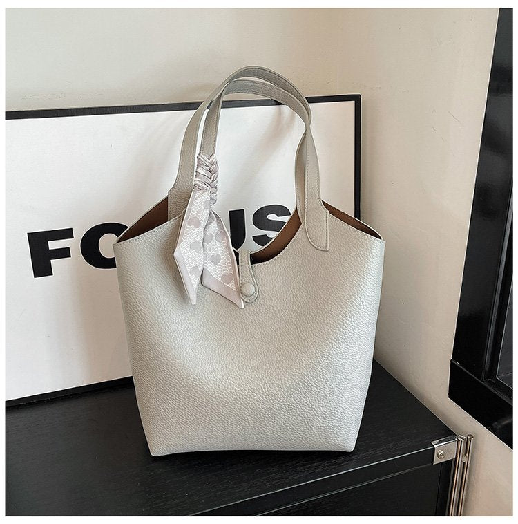 Magnetic Buckle Women's Bag PU Shoulder Bag 2025 Autumn Tote Bag One Size