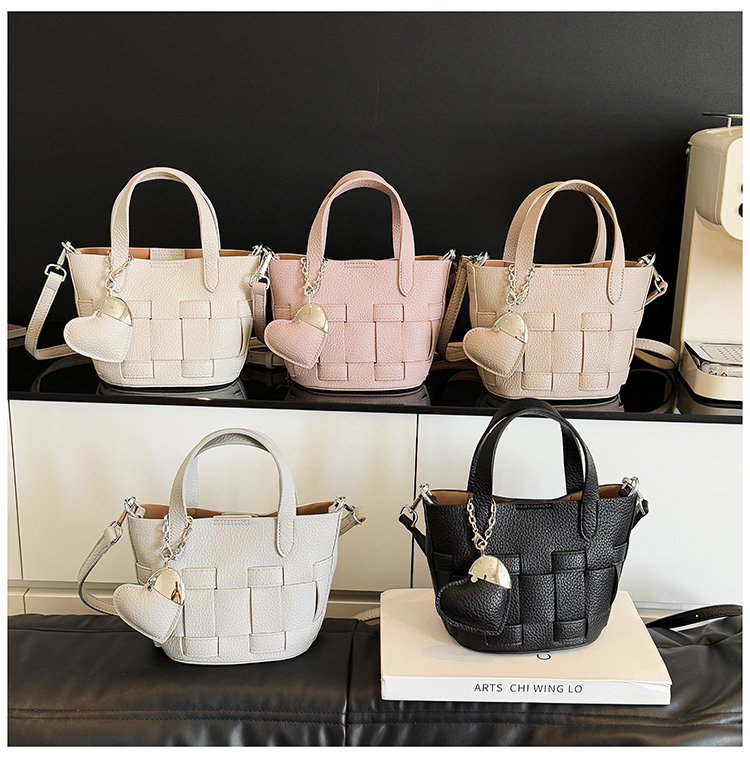 Women's Bag One Size PU Bucket Bag Zipper Shoulder Bag