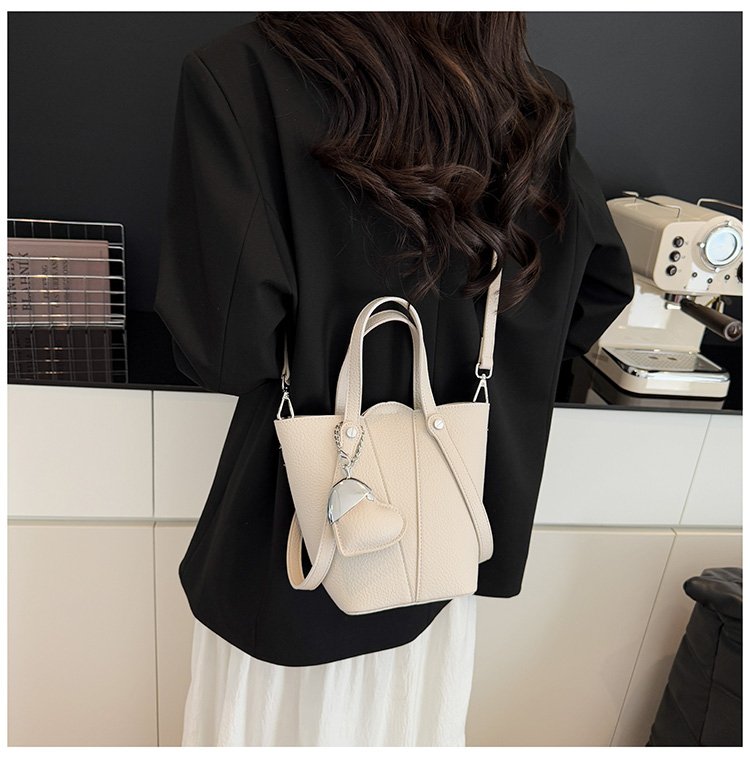Single Shoulder Bucket Bag PU Zipper 2025 Spring Women's Bag One Size