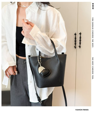 Single Shoulder Handbag Zipper One Size Women's Bag Vegetable Basket Bag PU