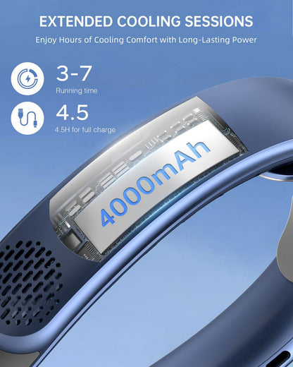 Premium New Neck Hanging Fan Silent Cooling Mini USB Neck Hanging Small Fan Rechargeable Long Battery Life