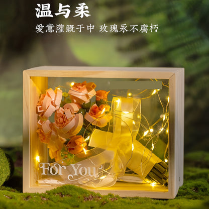 2025New Star Moon Fantasy Purple Star Butterfly Building Block Flower Frame Assembly Toy for Girls' Birthday Gift804233