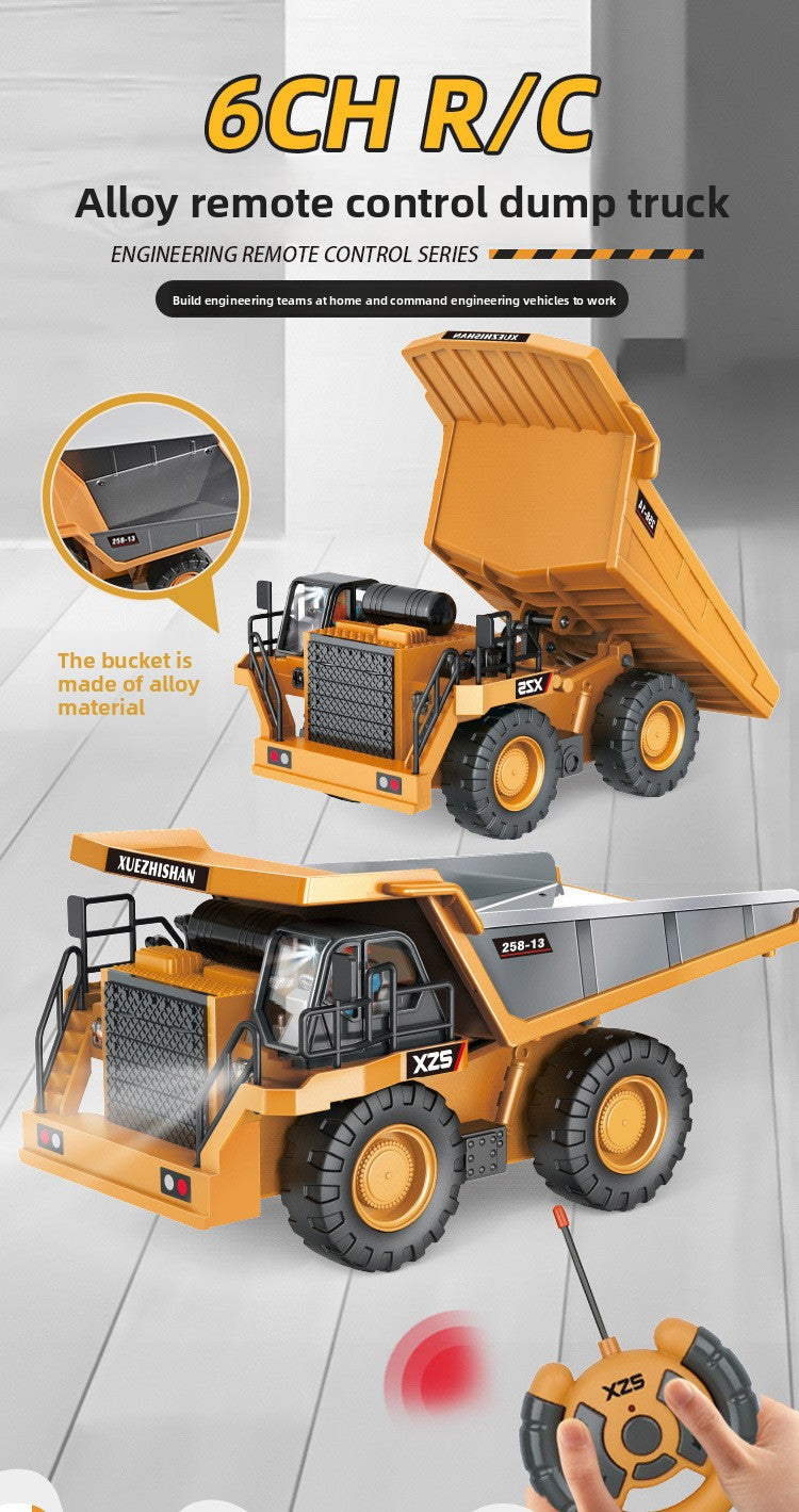 Children's Electric Toy Light and Sound Engineering Vehicle1:20Track Alloy Remote Control Excavator Model