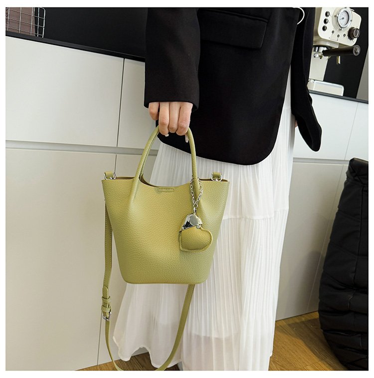 Single Shoulder Handbag Zipper One Size Women's Bag Vegetable Basket Bag PU