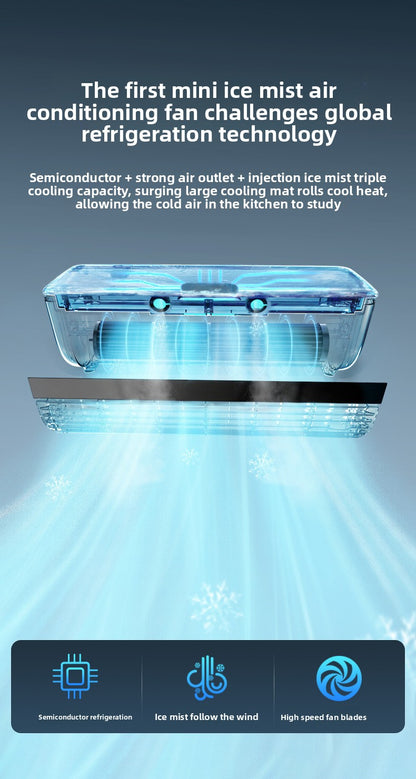 Aiden Kitchen Air Conditioner2025New Model Cooling Wall-Mounted Fan High Wind Power Rechargeable Fan for Home Use with Remote Control