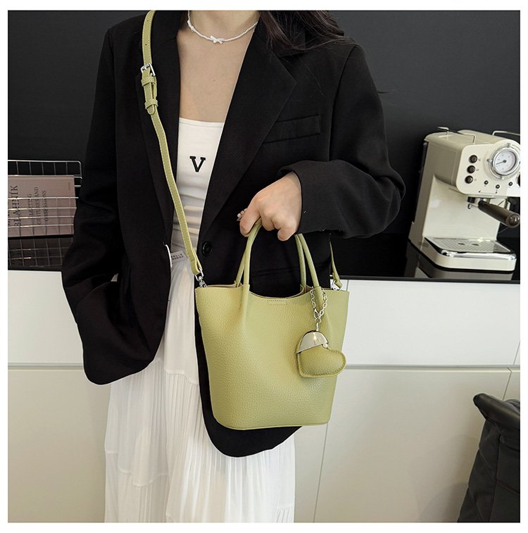 Single Shoulder Handbag Zipper One Size Women's Bag Vegetable Basket Bag PU