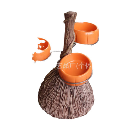 New Halloween Broom Pumpkin Cup Resin Home Desktop Ornament Decoration Storage Tray Creative Design
